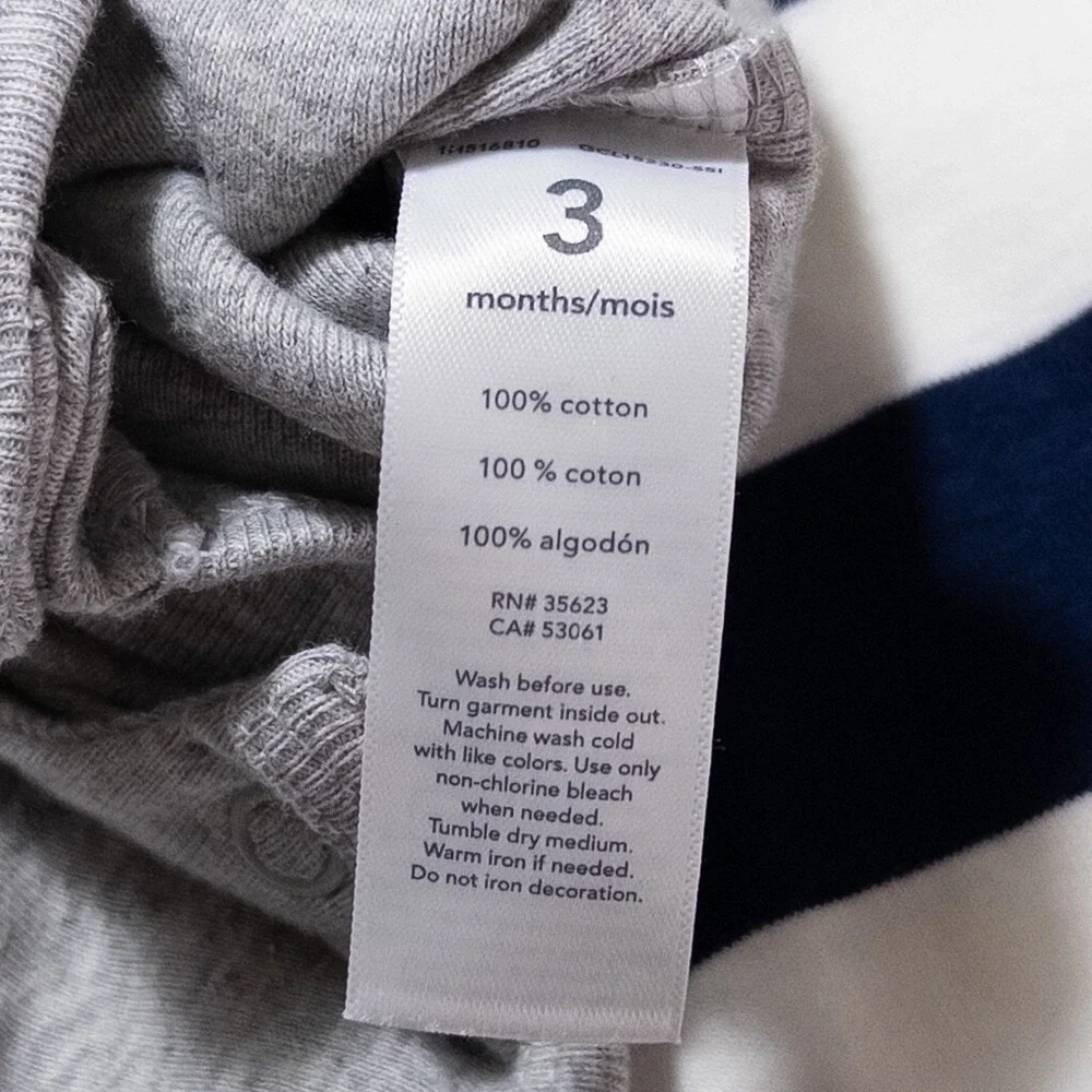 Carters 3 Month Baby Knit Rompers 2 Pack Freedom Rocks! Blue White Stripe NEW
